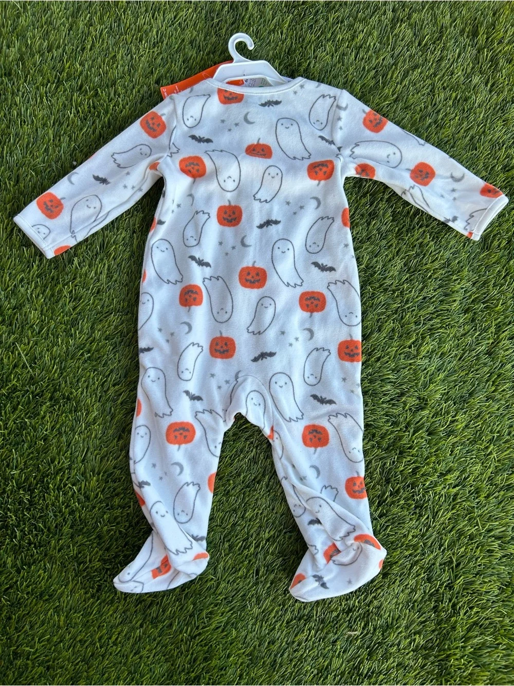 Cartier White Halloween Ghost & Orange Pumpkin Printed Sleep Sack